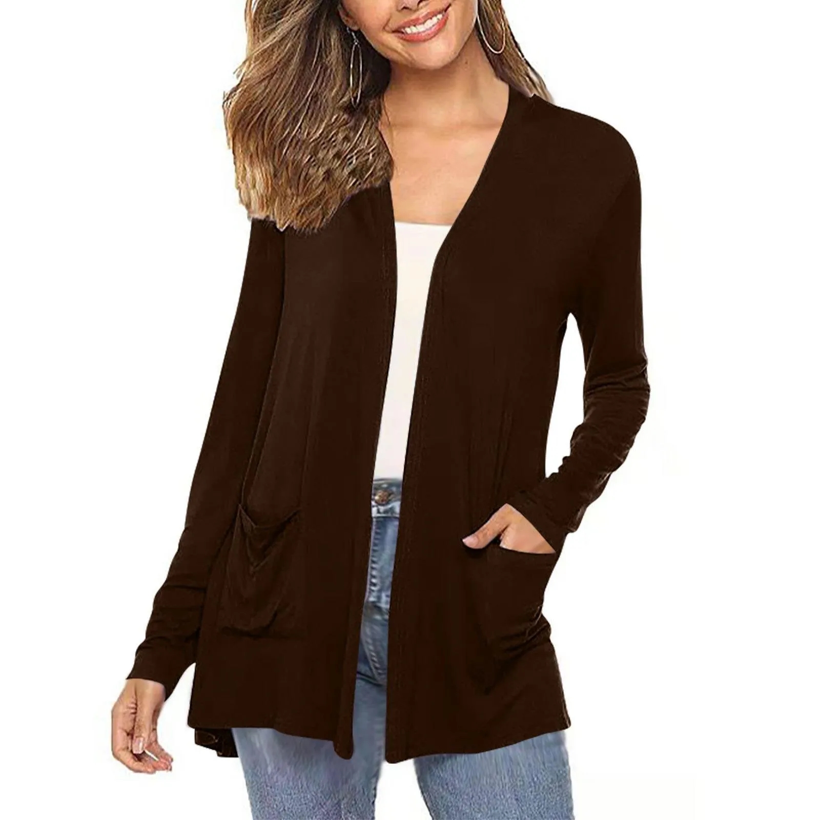 Open Front cardigan With Pockets 4