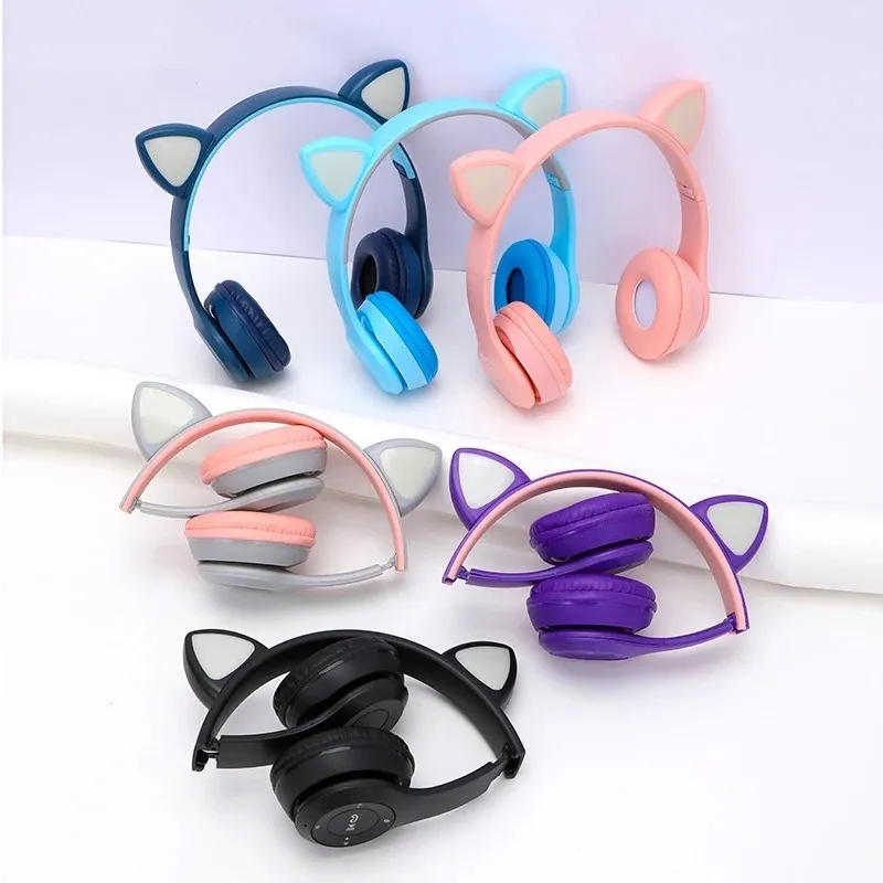 Headphones bluethooth 5.0 wireless game cat earphones 4