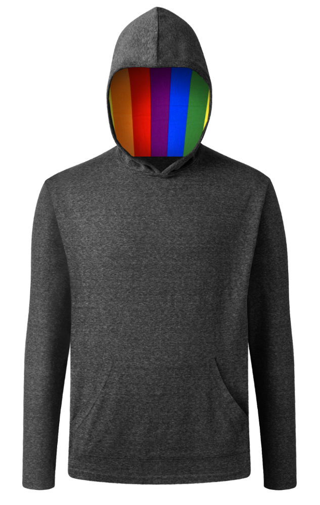 Pride Triblend Contrast Zip Front Hoodie, custom hoodie or sweatshirt with logo imprint 12