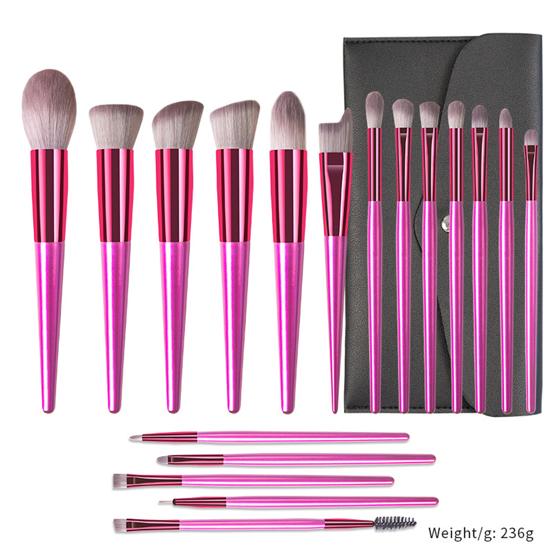 18 Piece Professional Makeup Brush Set with Travel Case 3