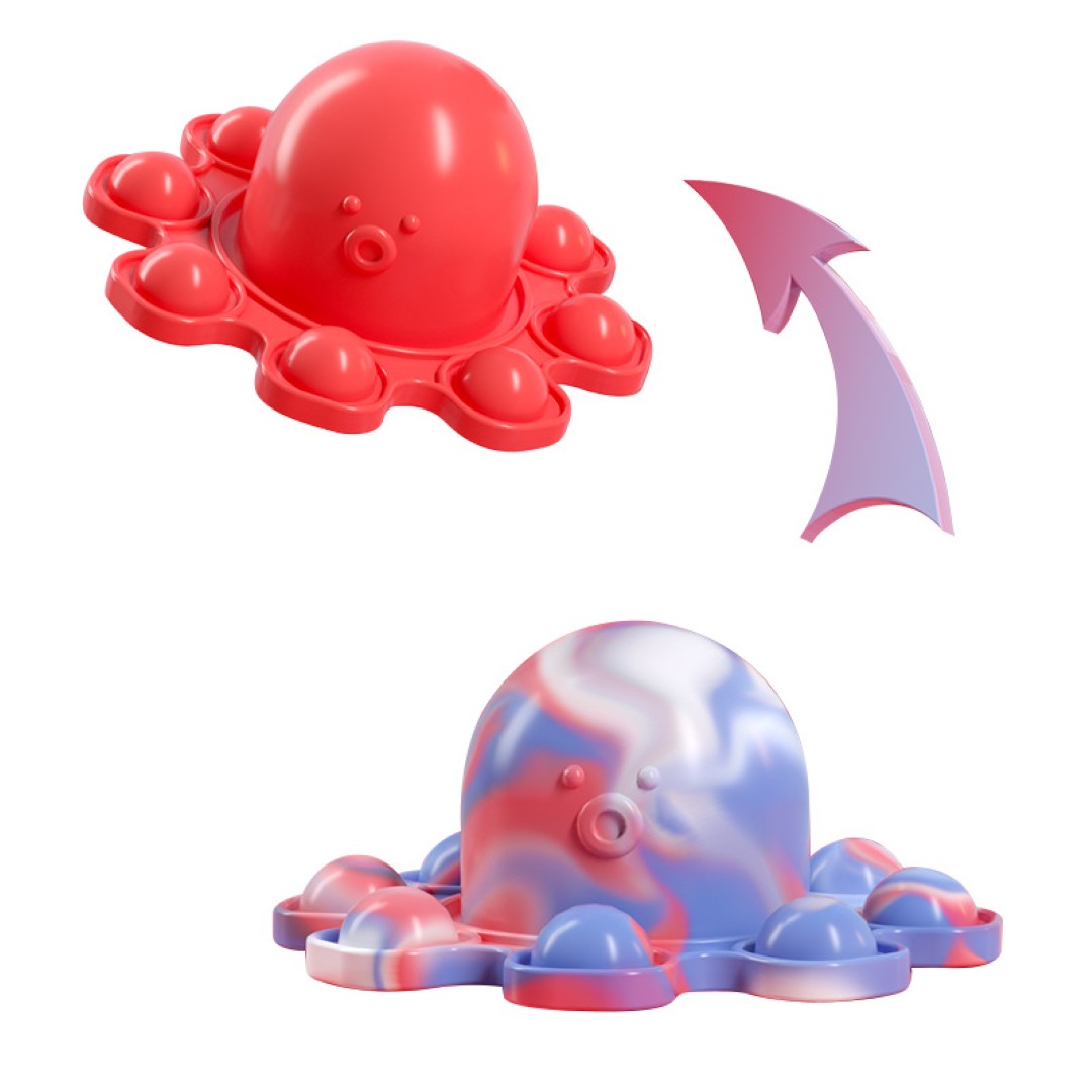 Squid Game Reversible Octopus Pop It Fidget Toy Keyring 3