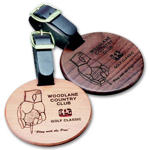 Round Wood Bag Tag 14