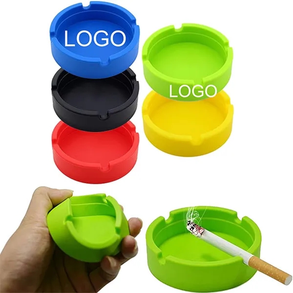 Silicone Anti-drop And Heat-resistant Round Ashtray 2