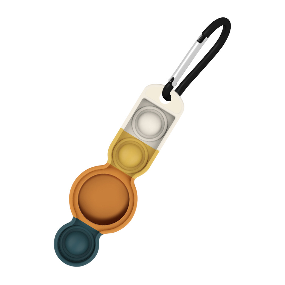 2 In 1 Silicone tag Holder Push Pop Keychain 9