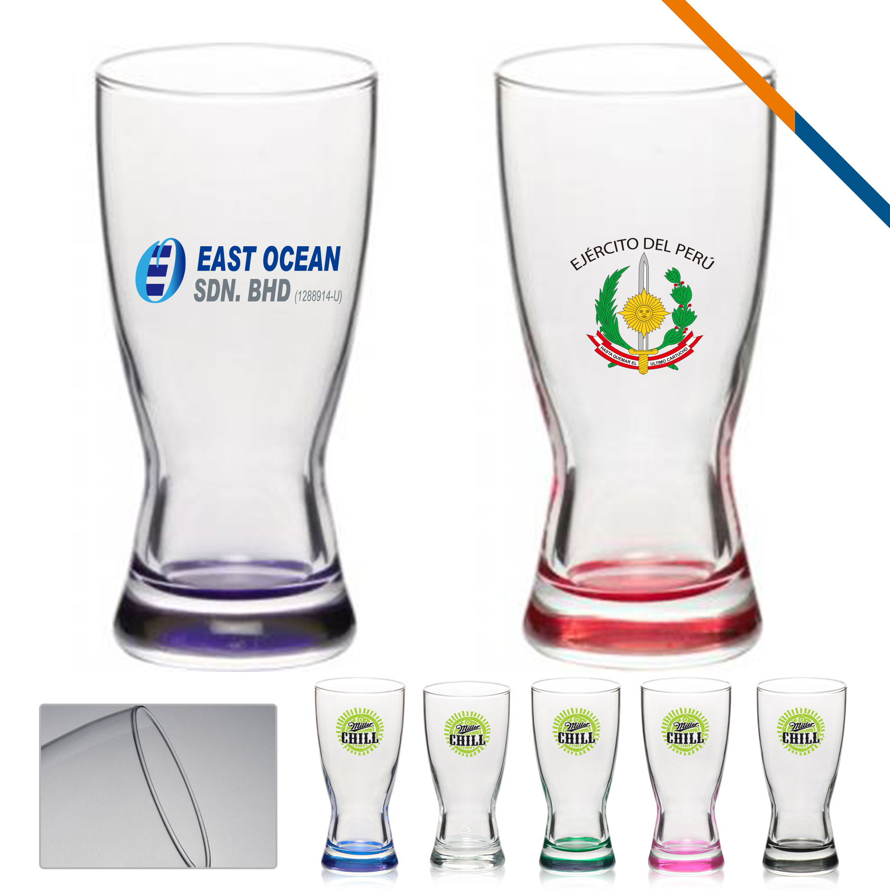 Libbey Ward Hourglass Pilsner Glasses 4