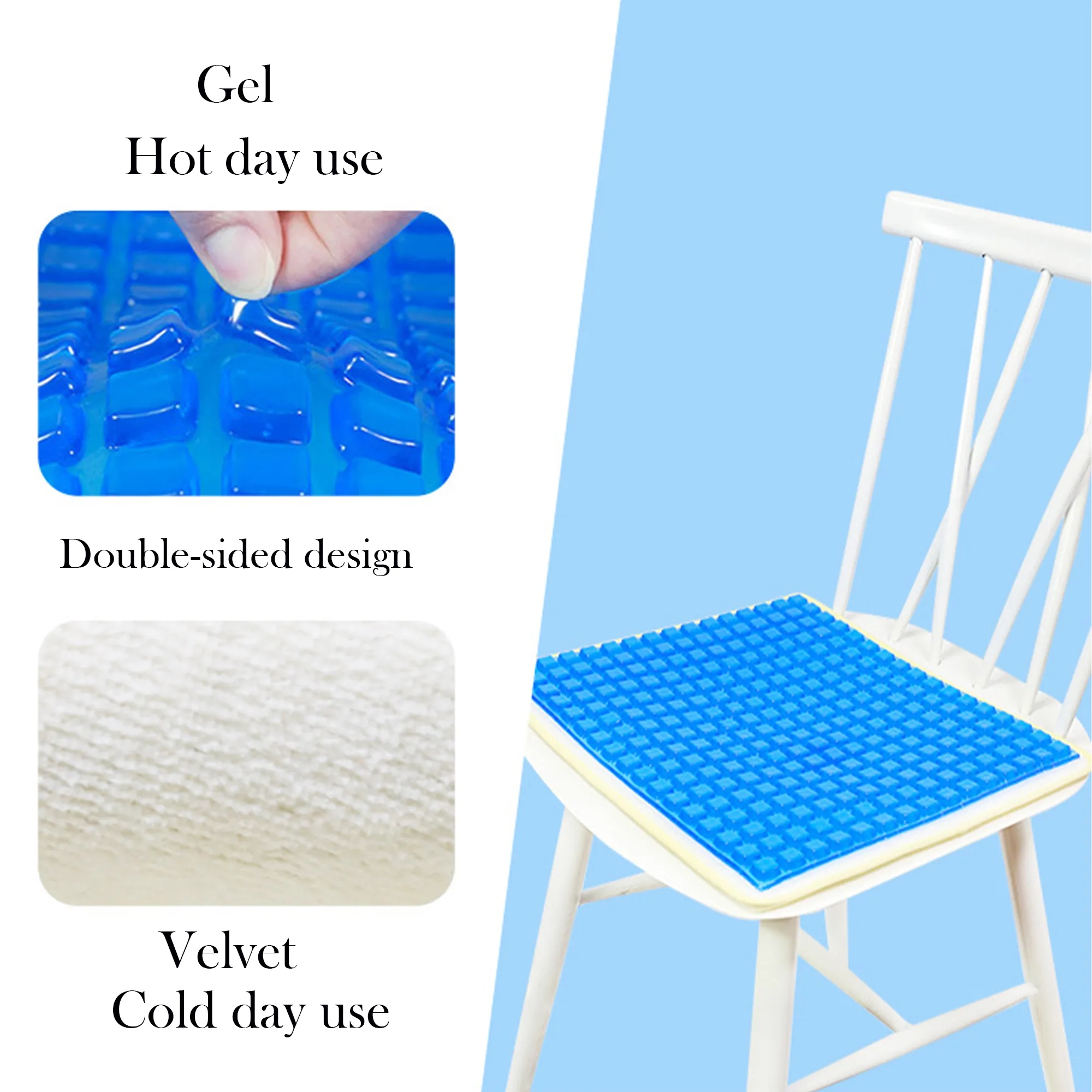 Double-sided Gel And Velvet Seat Cushion (Full Color) 2