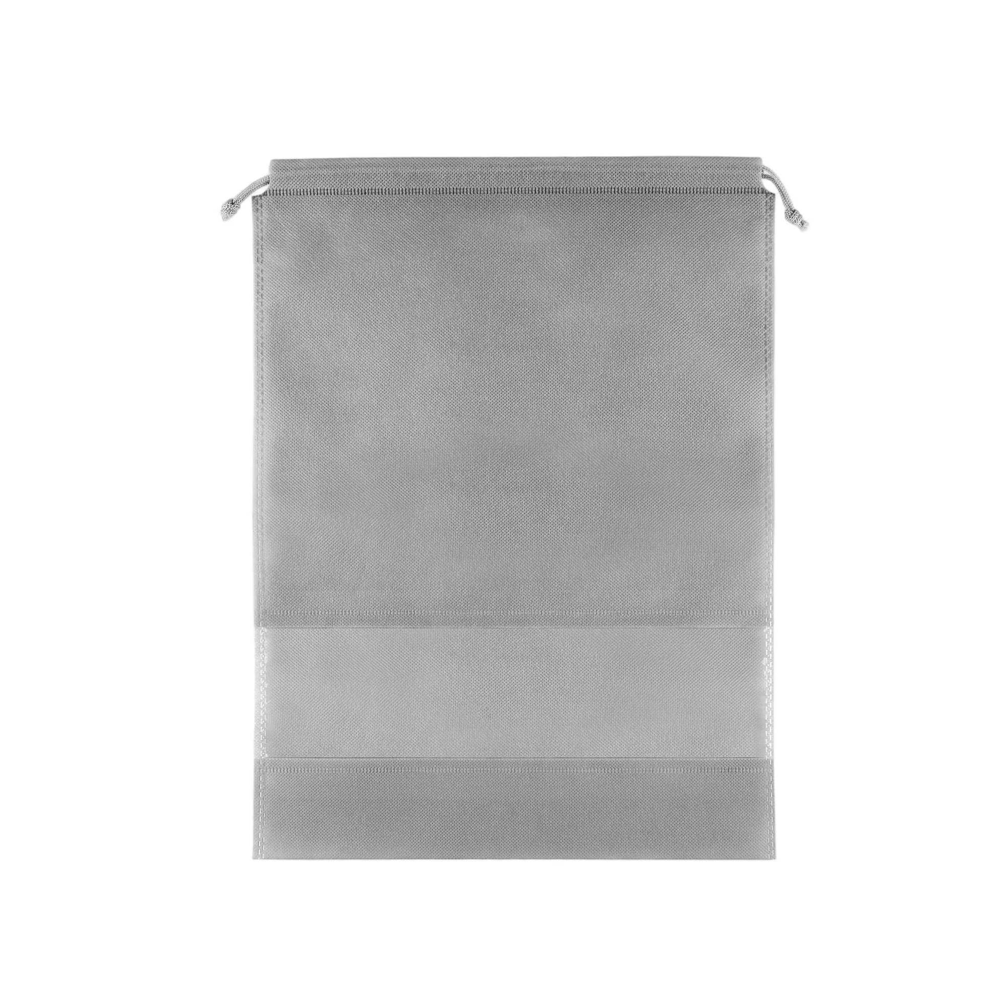Non Woven Travel Shoe Bag Clear Window Drawstring Storage 4