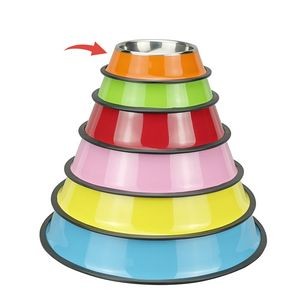 15cm Colorful Steel Pet Bowl Food Tray 4