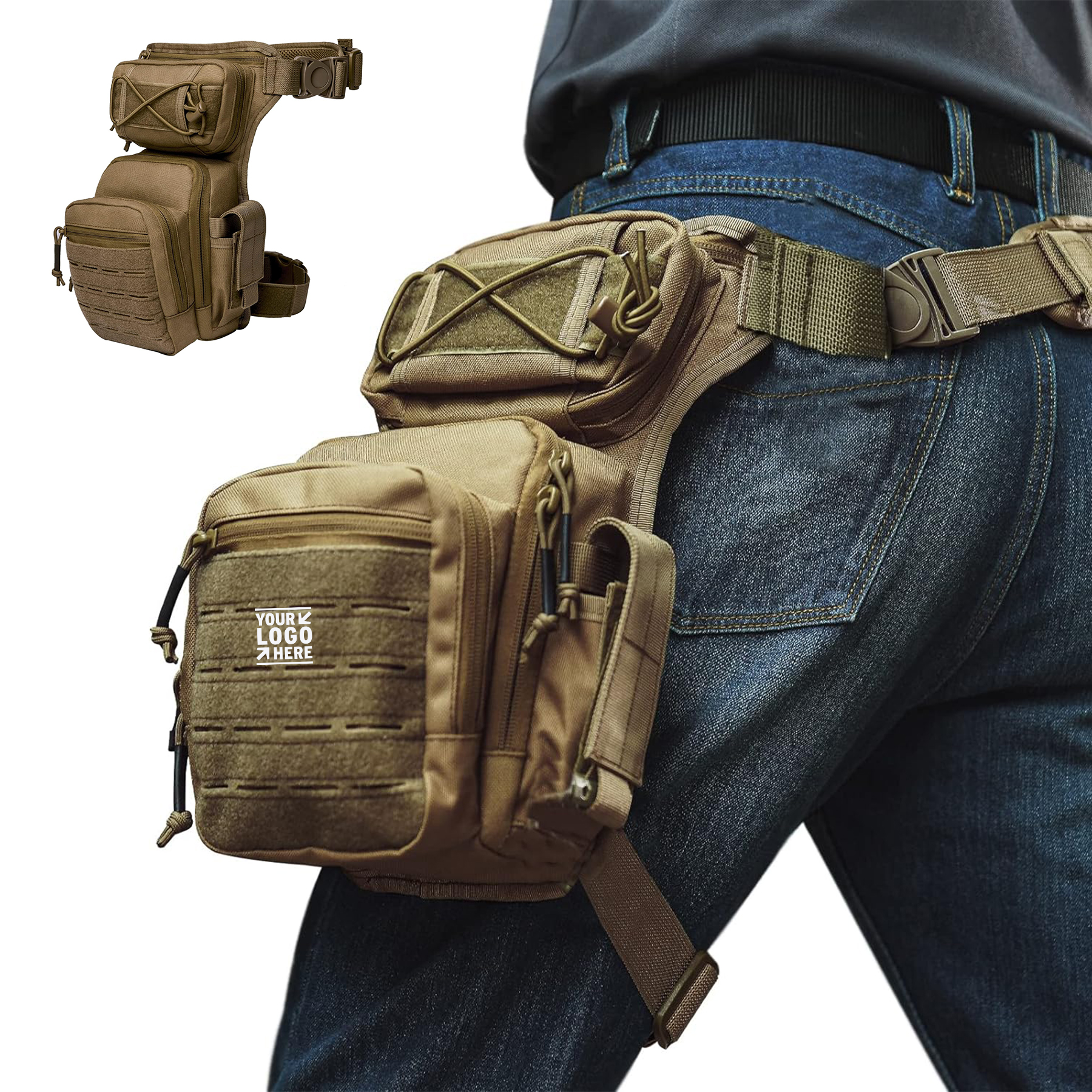 Men Women Multifunctional Outdoor Hiking Drop Leg Bag Military Tactical Thigh Pack Pouch 2