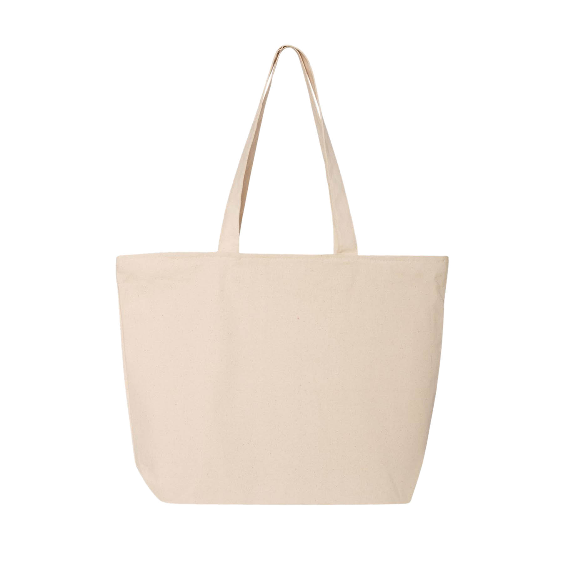 12 oz. Natural Heavy Cotton Canvas 25L Zippered Tote Bag_R109NBT 1