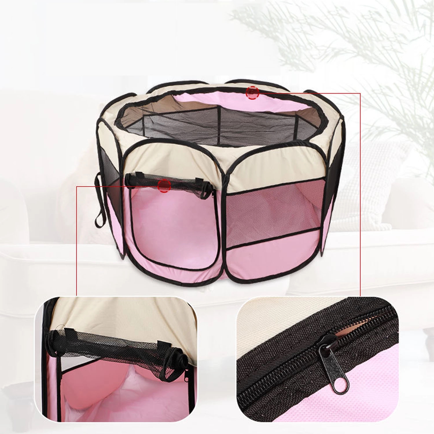 Portable Foldable Pet Playpen Crates Kennel Oxford Cloth 3