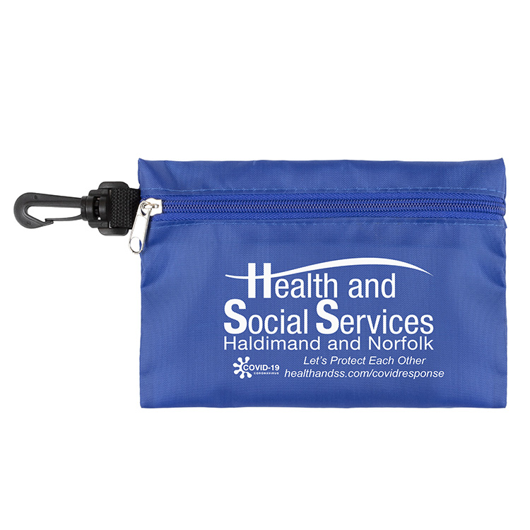 7-1/2" W x 5" H - "Milos" Large Zipper Storage Pouch Bag with Plastic Hook 7