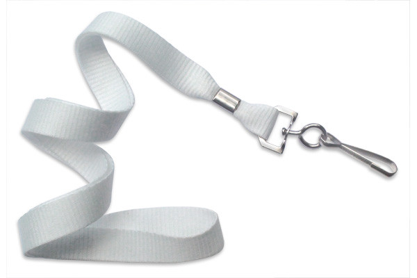 5/8" Blank Lanyard w/Swivel Hook (White) 1