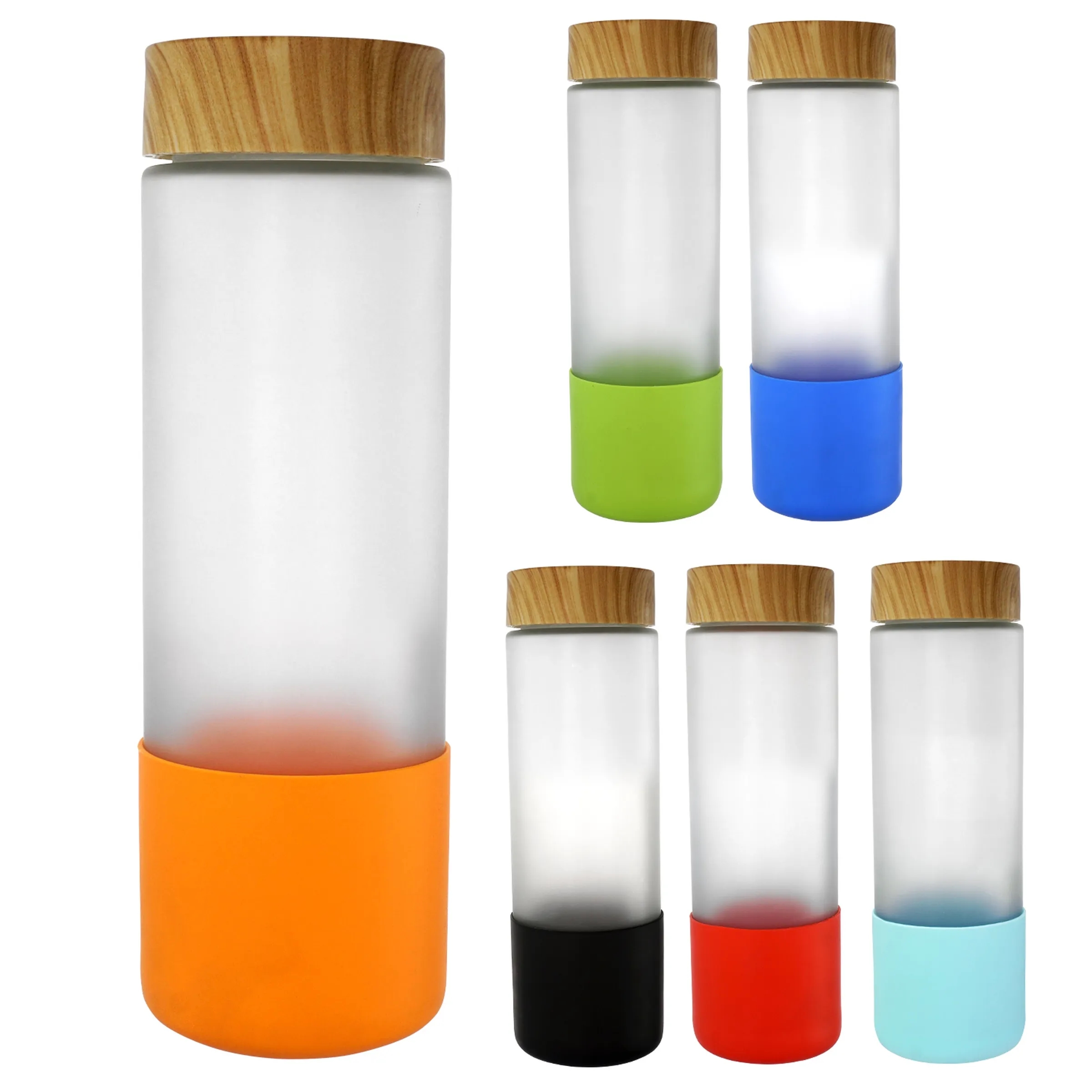 Bamboo Pattern 22 oz. Frosted Glass Grip Bottle 3