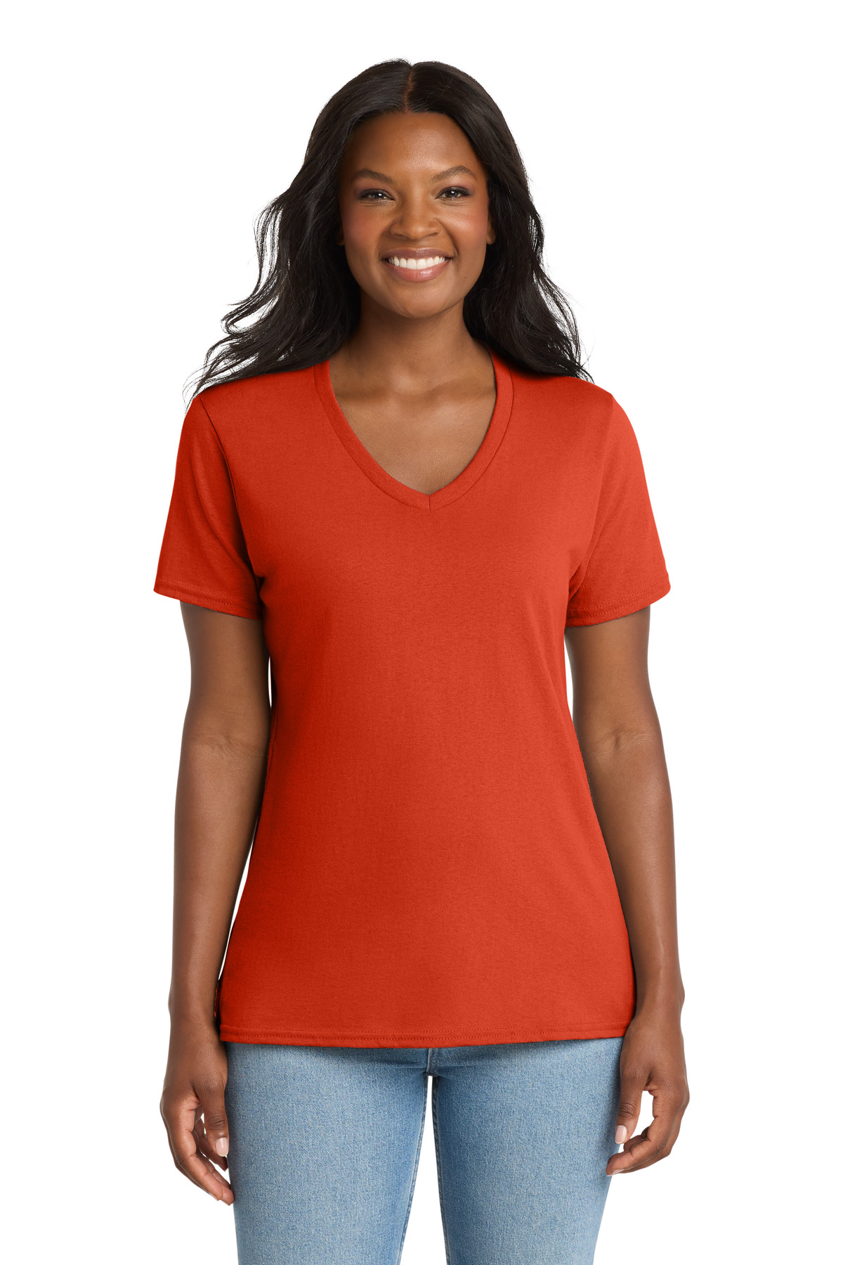 Port & Co Women's Core Cotton V-Neck Tee. LPC54V 151