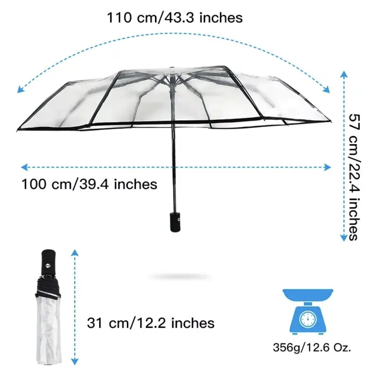 Automatic Folding Clear Umbrella 1