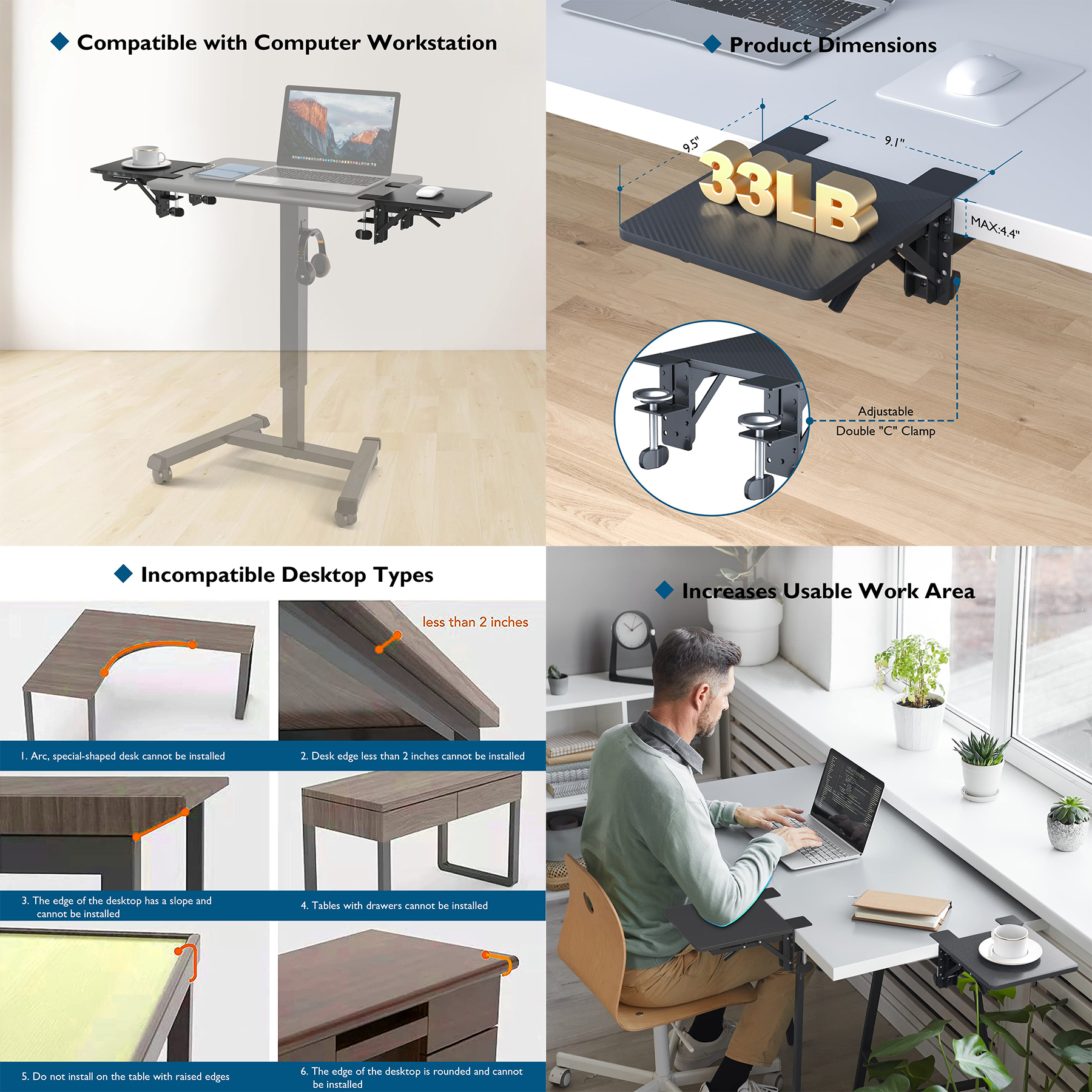 Ergonomics Desk Extender Tray 2