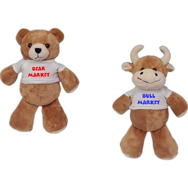 11" Bear-Bull Reversible Plush Stuffed Animal