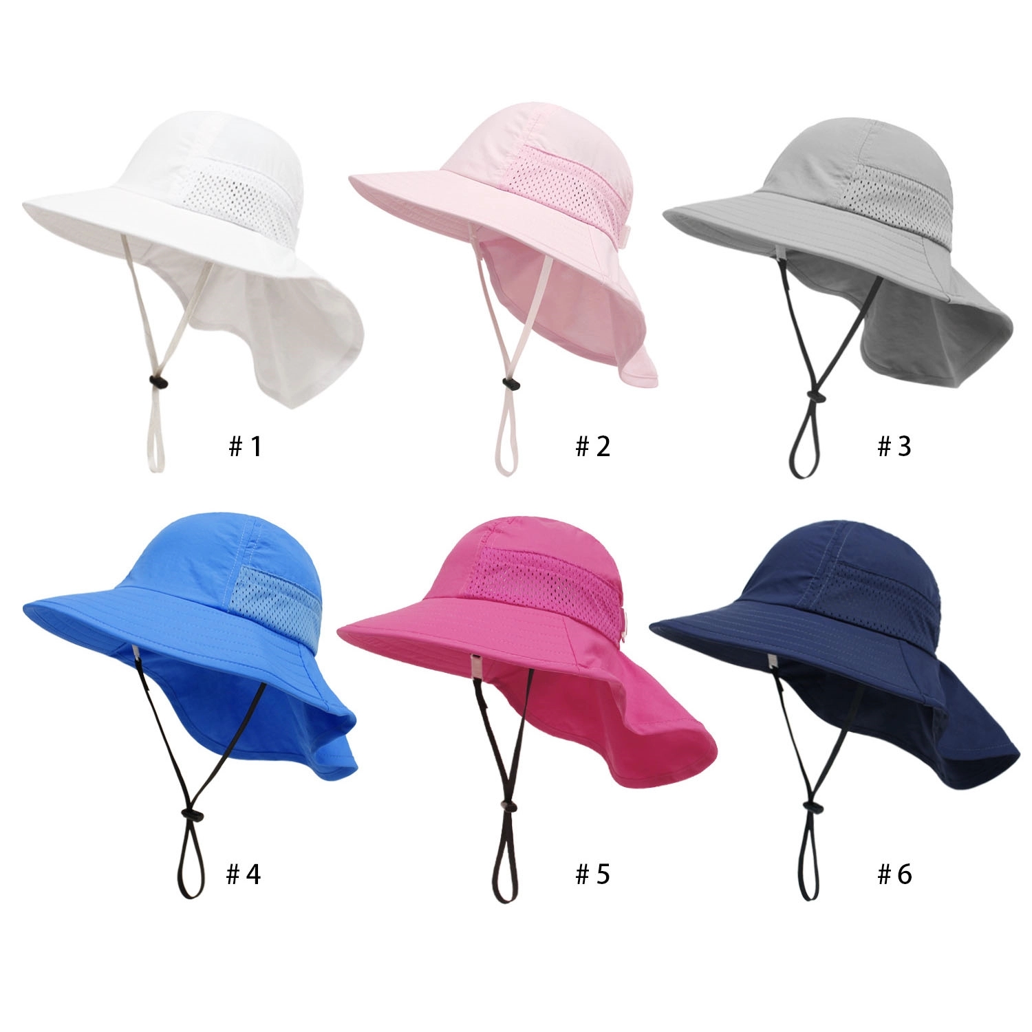 Beach Hat with Neck Flap For Children 4
