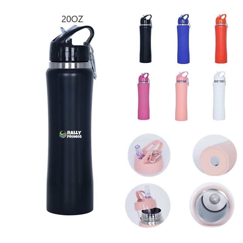 20oz Portable Stainless Steel Insulated Water Bottle, custom water bottle with logo imprint 2