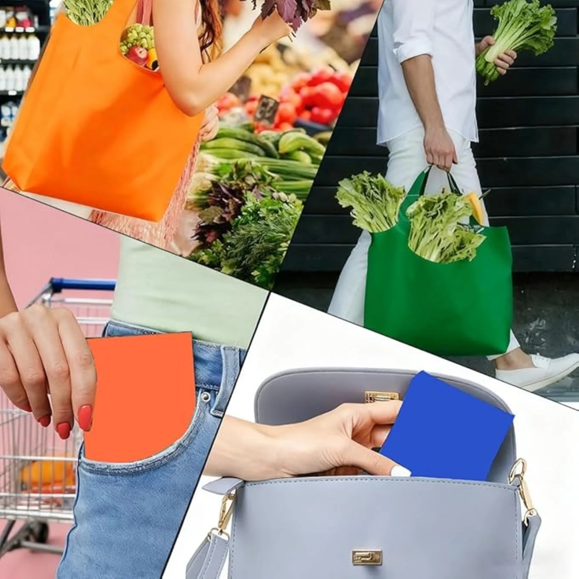 Foldable Large Capacity Eco Friendly Shopping Bag, custom tote bag with logo imprint 4