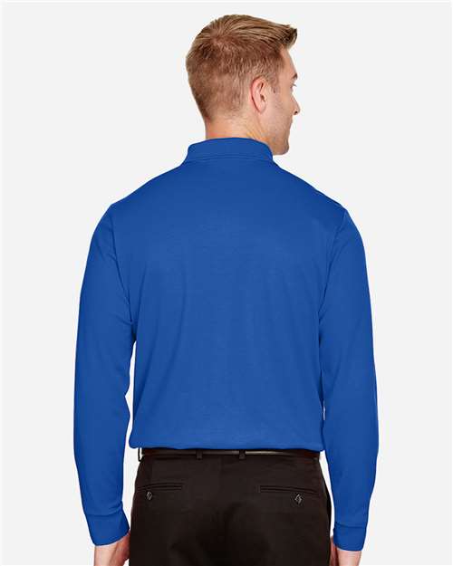 Men's Tall CrownLux Performance® Plaited Long Sleeve Polo - DG20LT 16