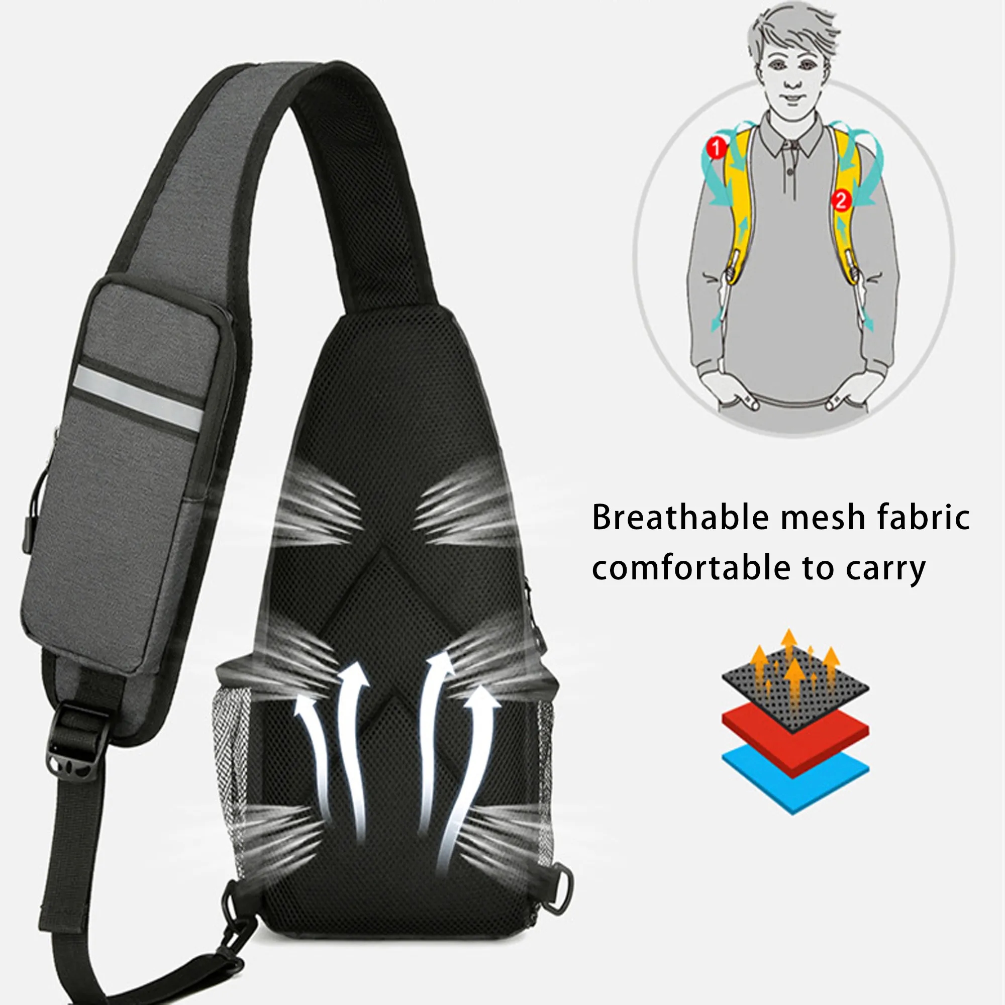 In Stock Crossbody Sling Bag Travel Hiking Chest Bag 1