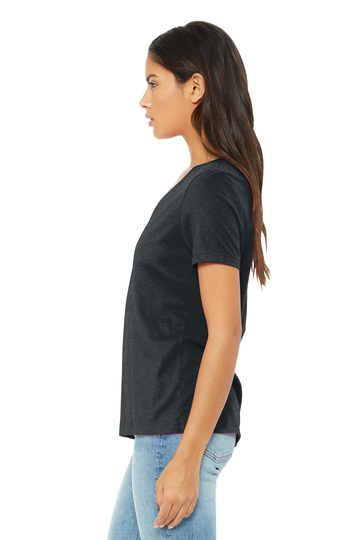 BELLA+CANVAS Women's Relaxed Heather CVC V-Neck Tee BC6405CVC 43