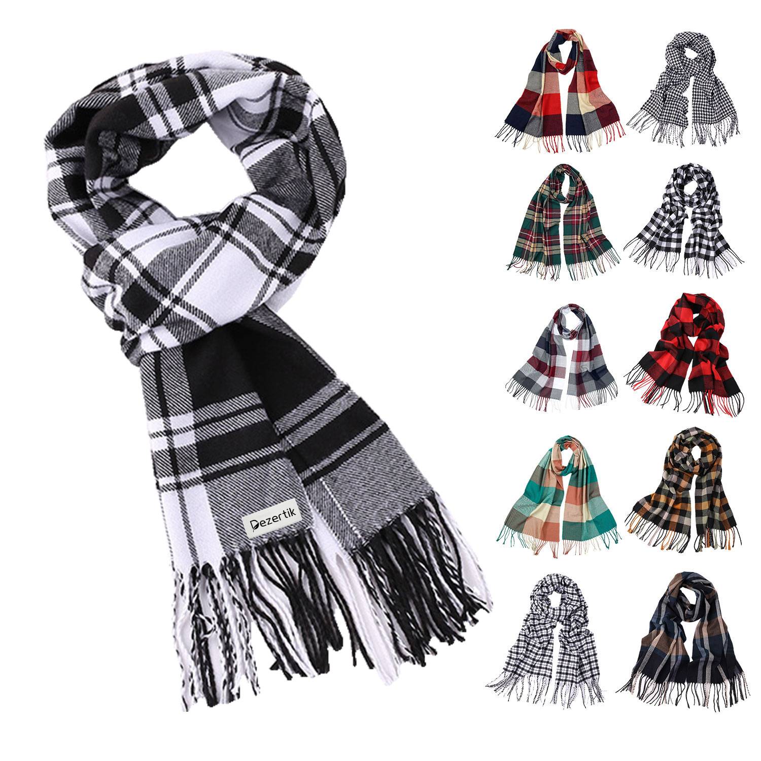 Fashionable British-Style Plaid Men's Cashmere-Like Scarf 2