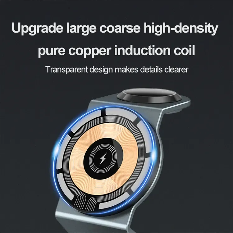 3 in 1 Wireless Charger Stand Aluminum Alloy 2