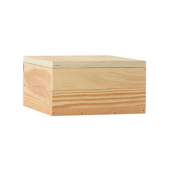 8" x 8" x 3.5" Large Square Wooden Box 3