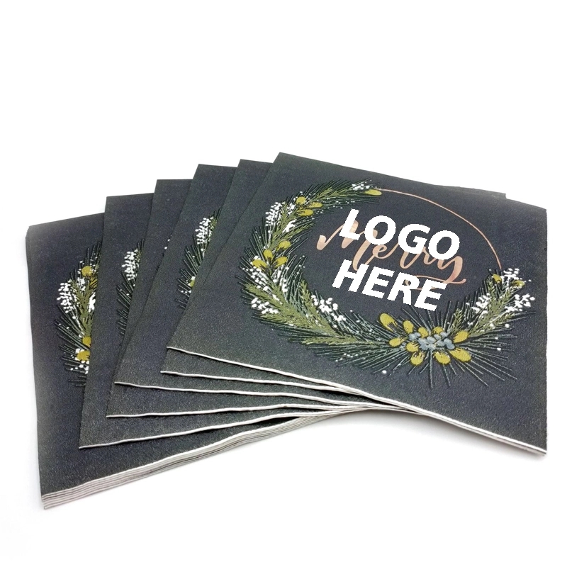 Custom Gold Foil Disposable Floral Paper Napkins 2