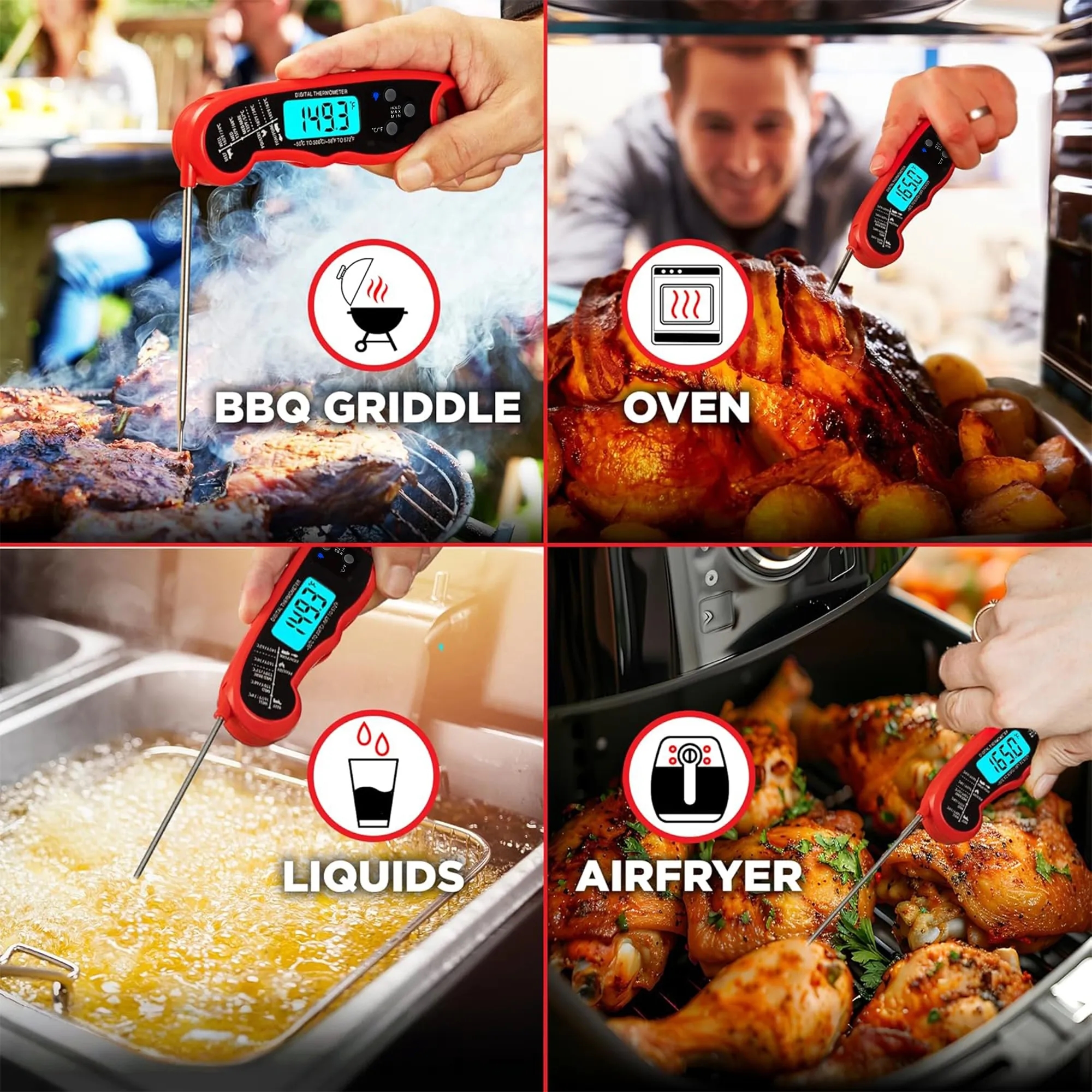 Foldable Digital Meat Thermometer With LCD Display 7