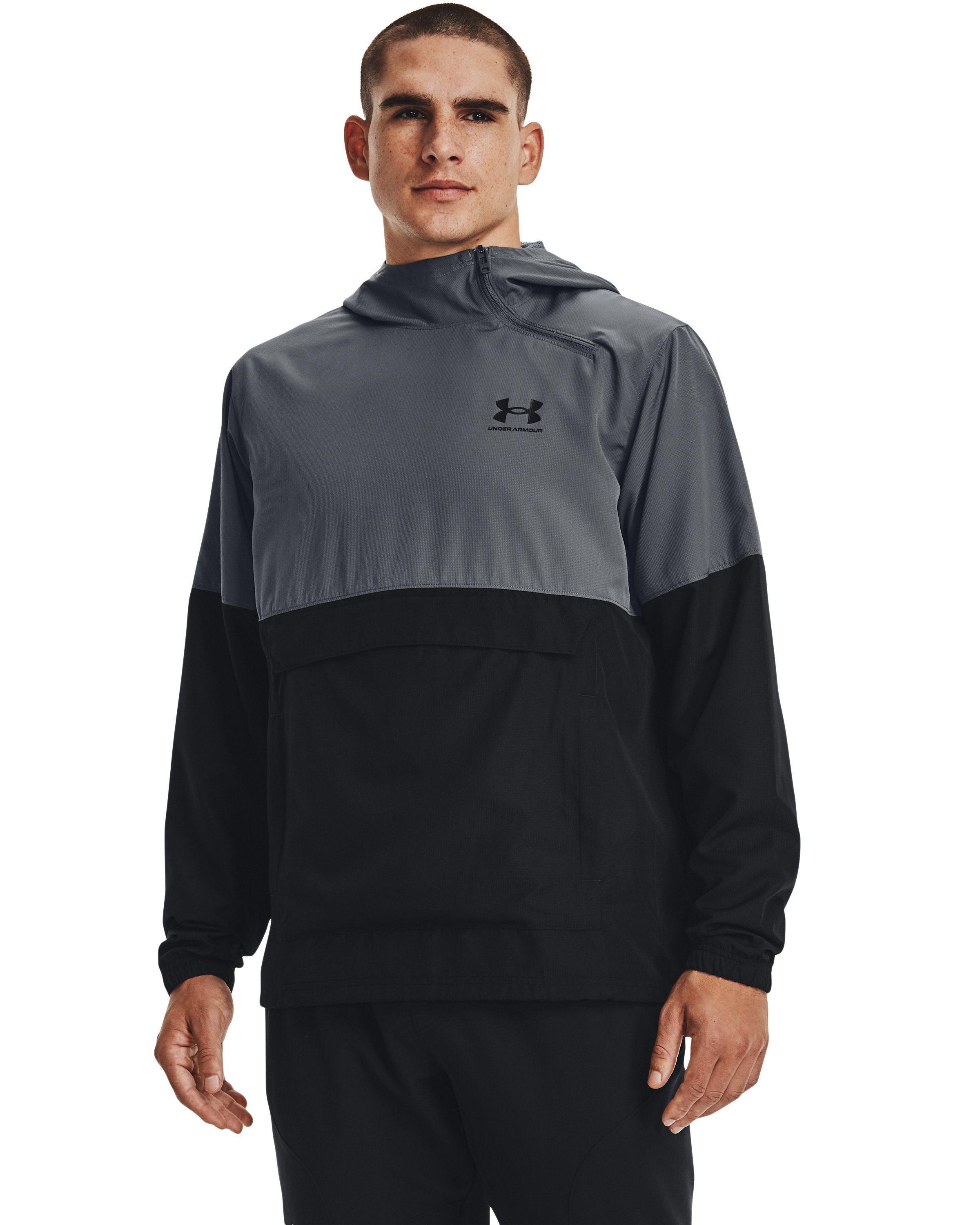Men's UA Woven Asymmetrical Zip Pullover  2