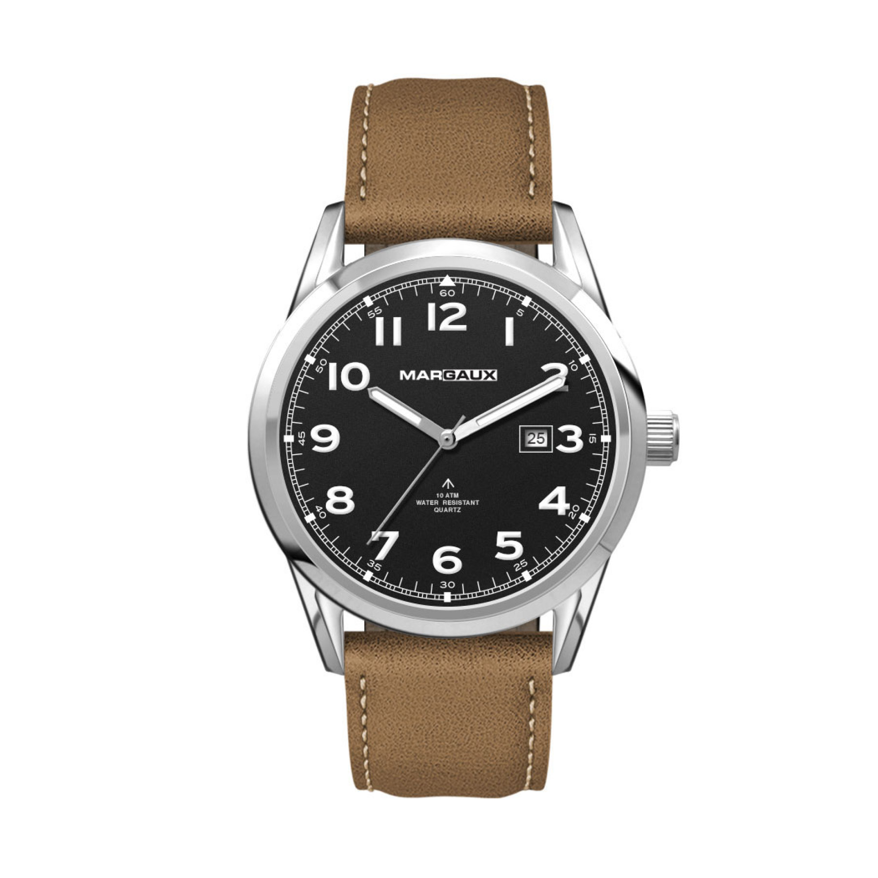 42MM, SS, SILVER CASE, 3-HAND MVT, DTE 3