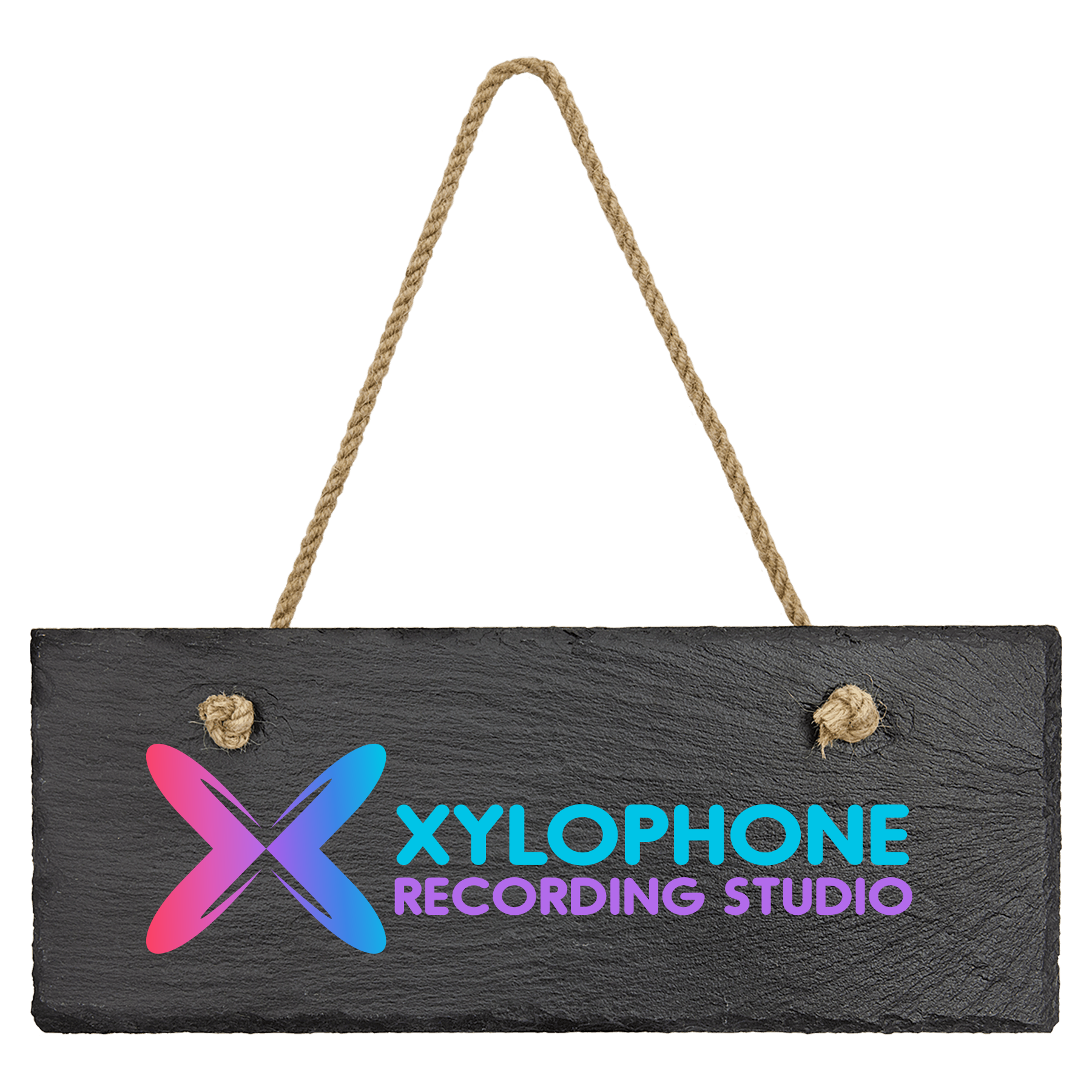 10" x 4" Rectangle Slate Decor with Hanger String 2