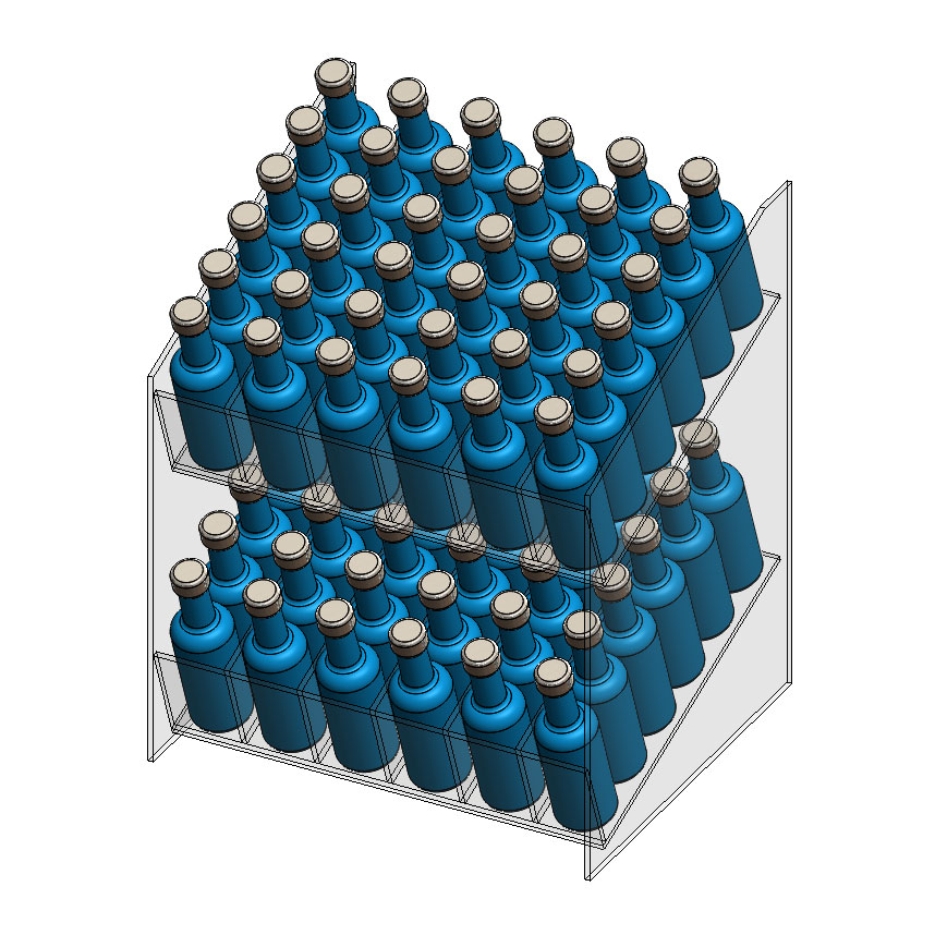 2 Tier Acrylic Beverage Display 6 Rows