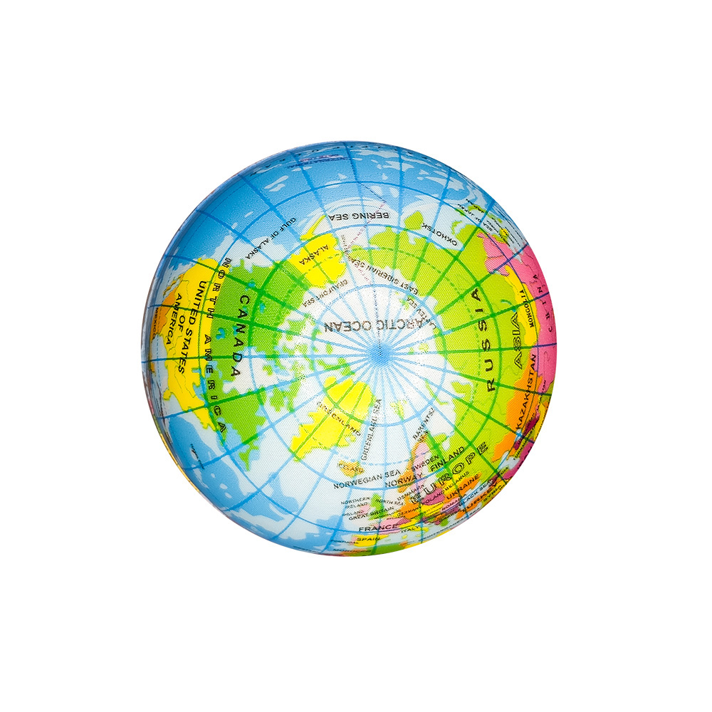 Printed Globe PU Ball 3” 2