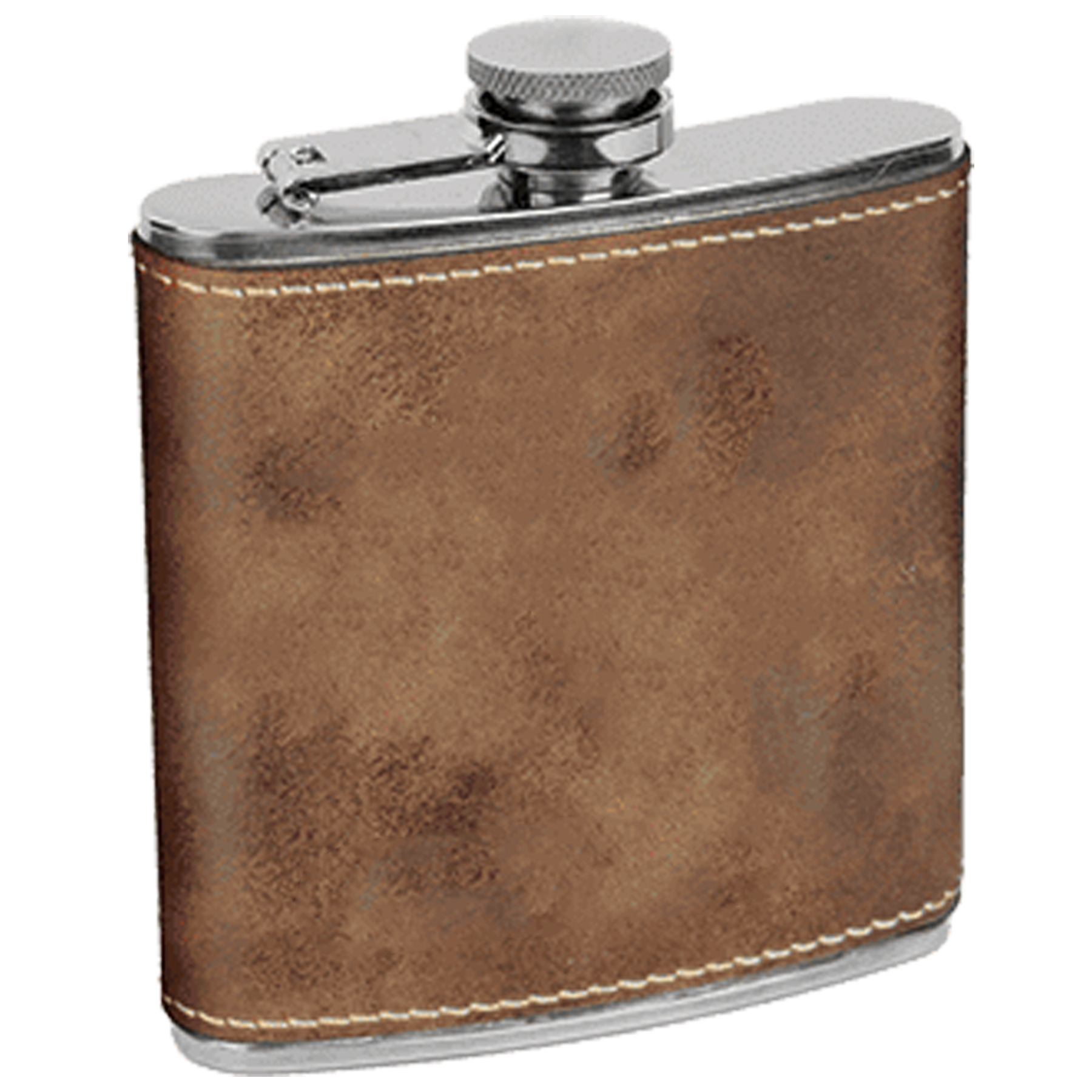 Rustic/Gold Leatherette Stainless Steel Flask 4