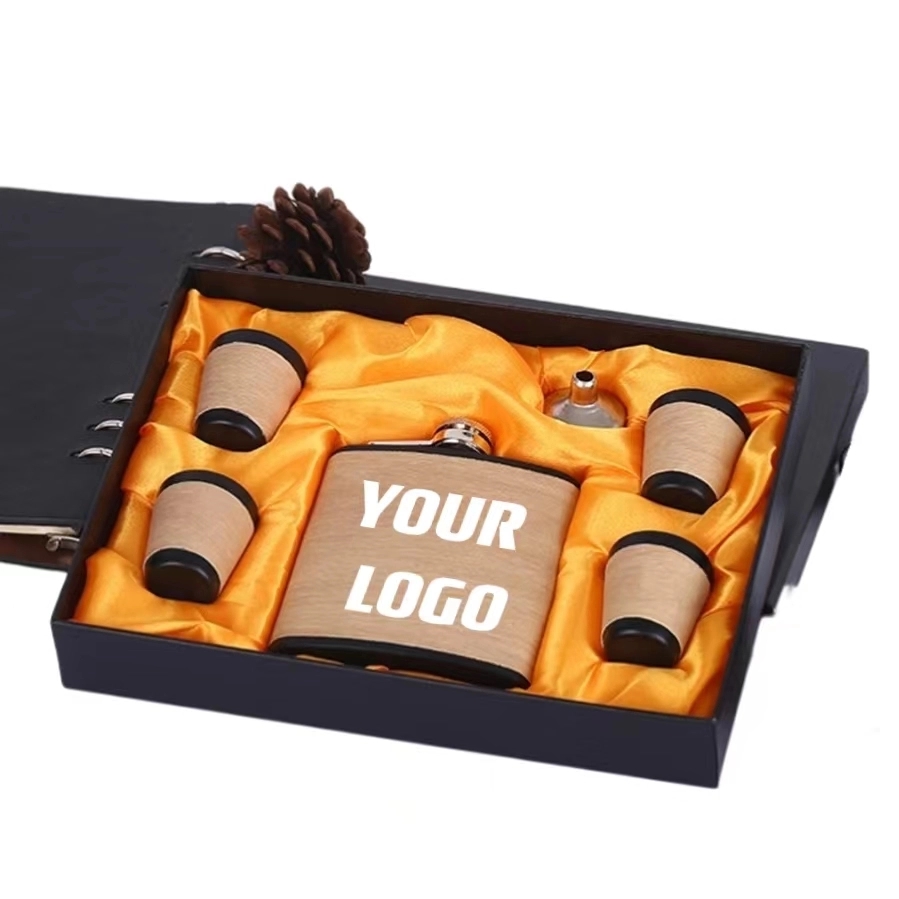 6 oz Stainless Steel Liquor Flask Gift Set 6
