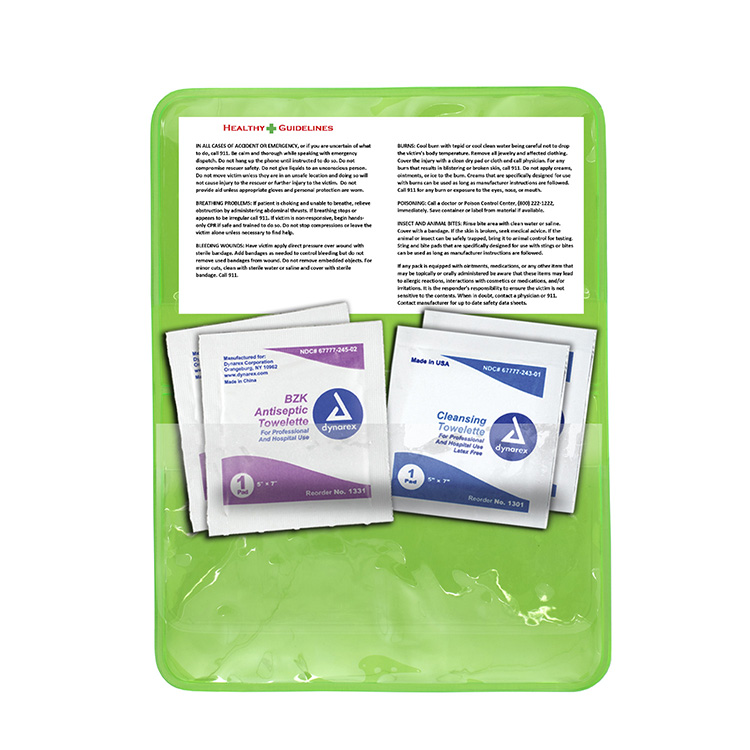 "Crescent" Antiseptic & Disinfectant Wipes Pack In Translucent Vinyl pouch 14