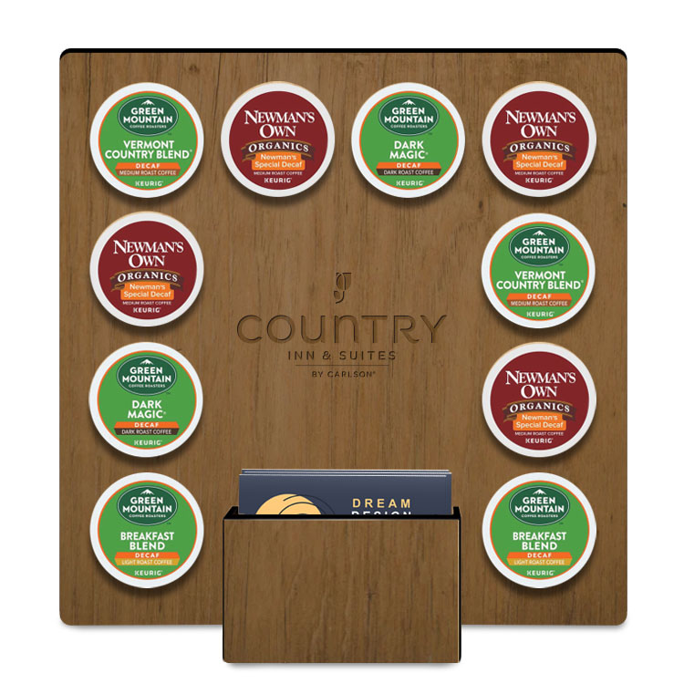 Coffee Caddy Natural Wood With Business Card Pocket