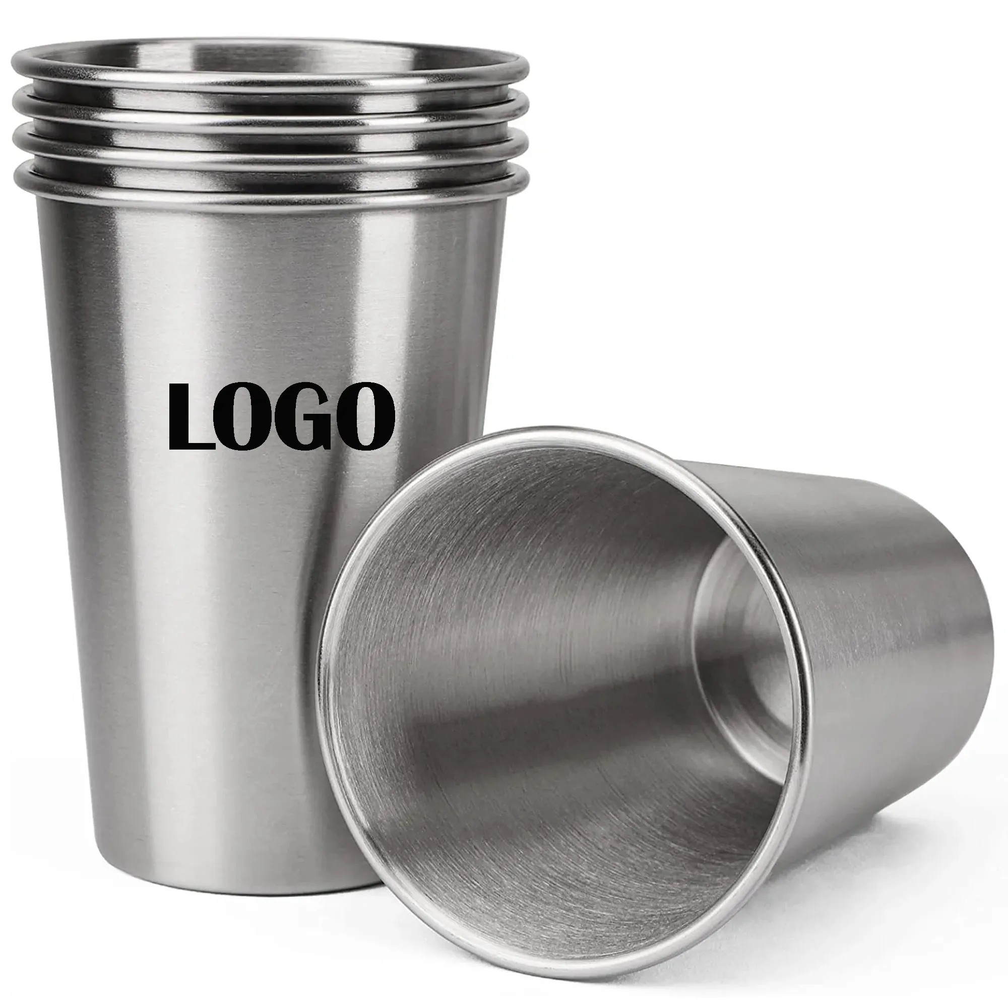 MOQ 50pcs 16 Oz.Single Wall Stainless Steel Pint Cup 2