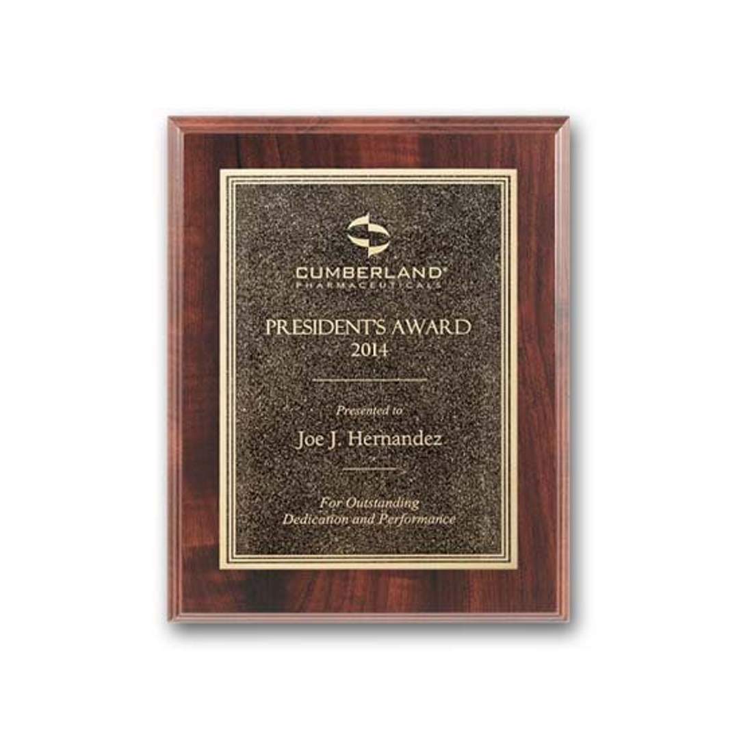 Double Etch Plaq - Walnut Finish 4
