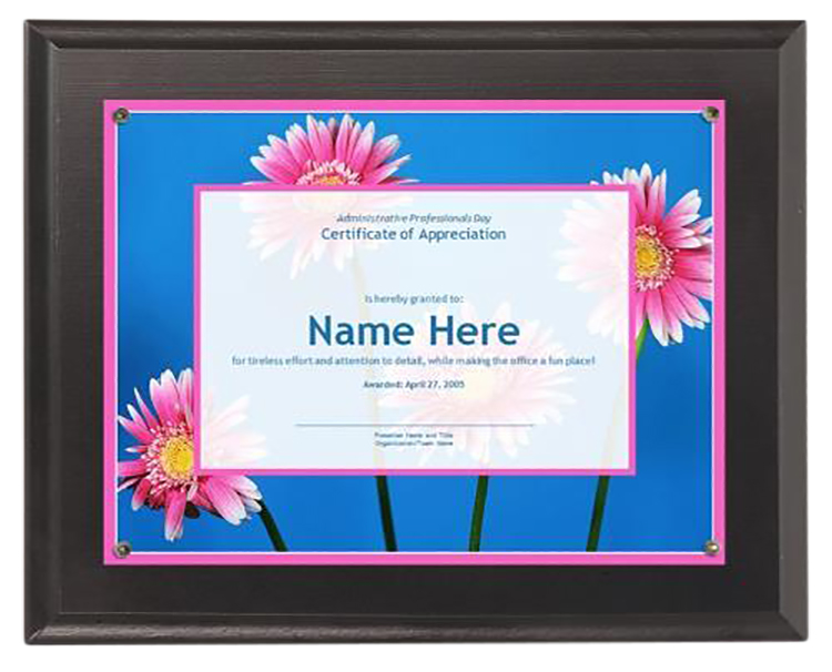 Certificate Presenter Plaque Kit-Black 1