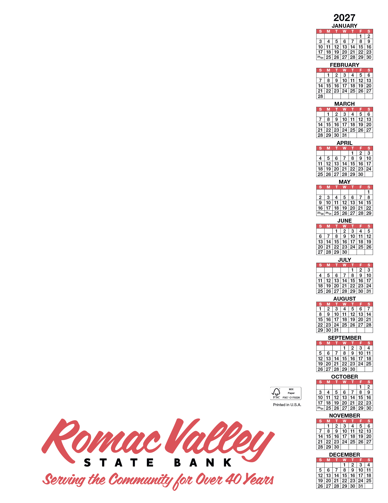 Skinner & Kennedy® Scratch Pad Calendar 63