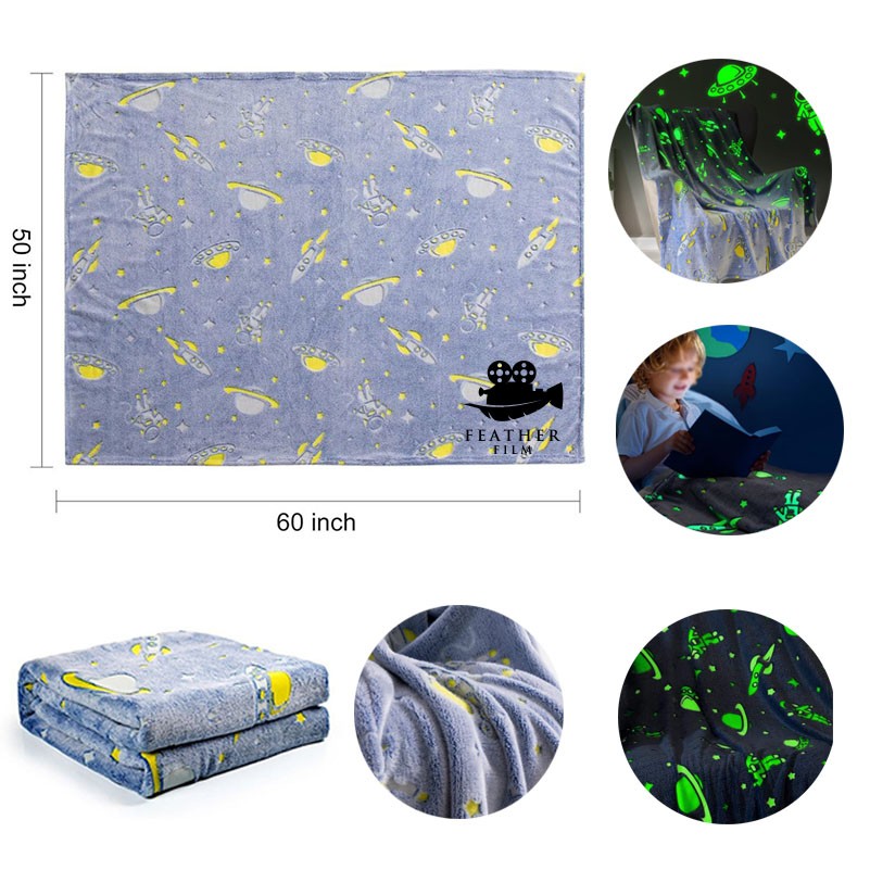 Flannel Fleece Throw Kids Luminous Blanket 2
