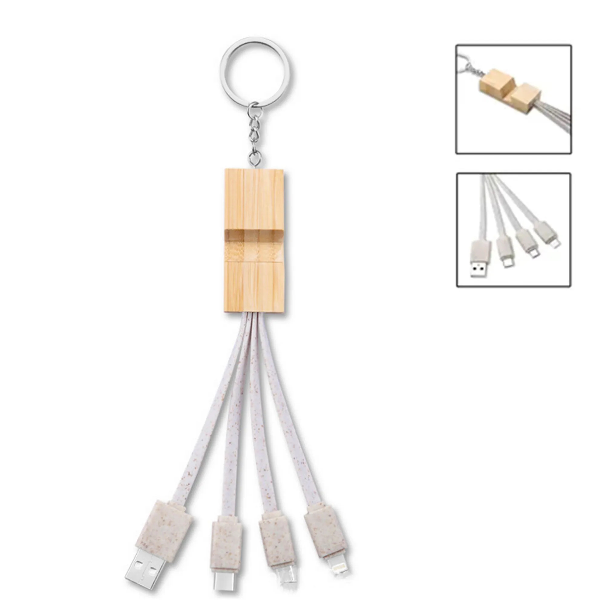 Eco-friendly 3-in-1 Charging Cable With Keychain Holder 2