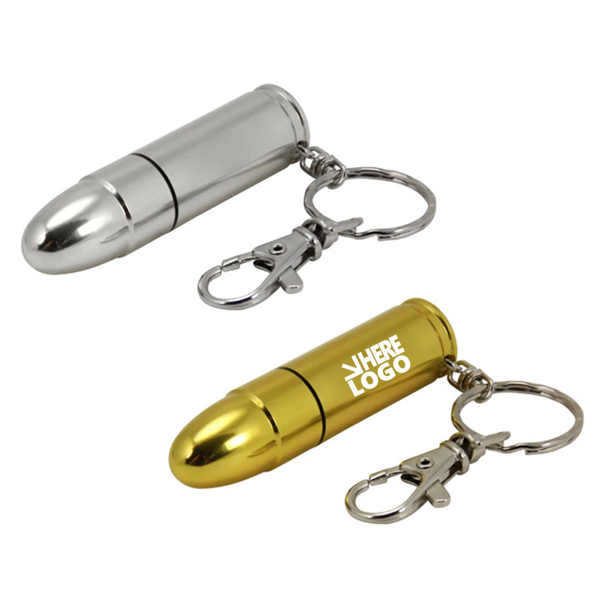 8GB Metal Bullet USB Flash Drive With Keychain 2