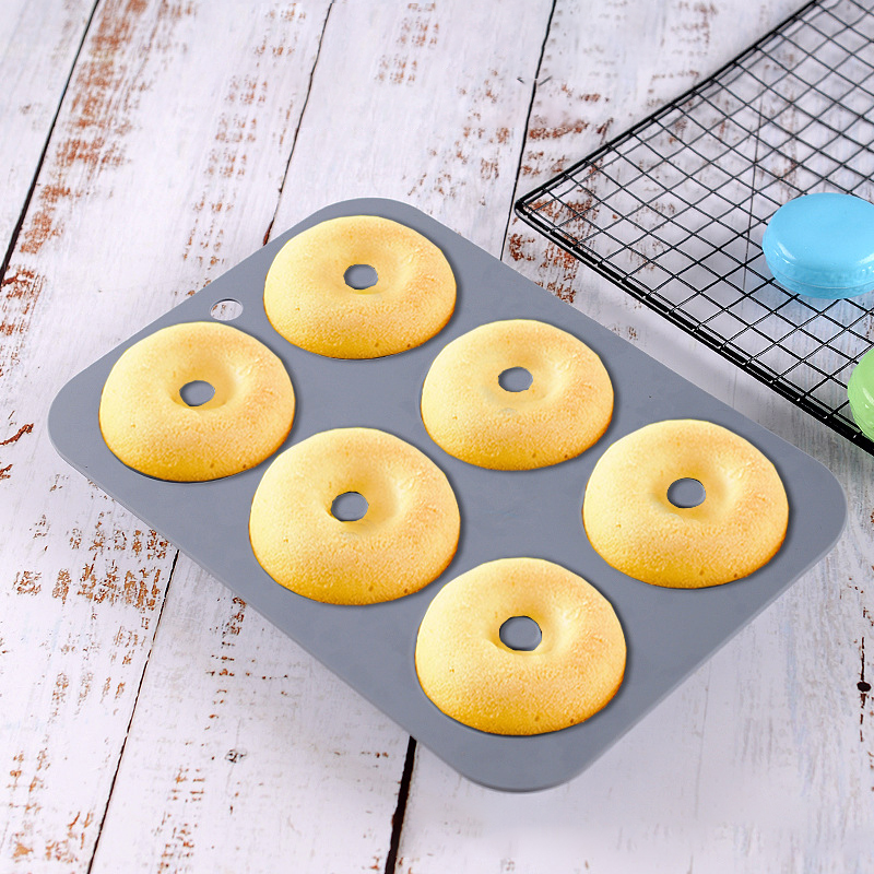 Non-Stick Silicone Donut Mold for 6 Donuts 2.95 Inch 13